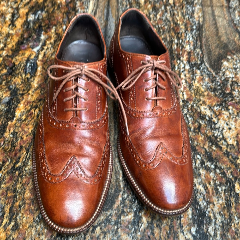 Cole Haan Williams Wingtip Oxford Shoes C12210 British Tan Leather Men's Size 9